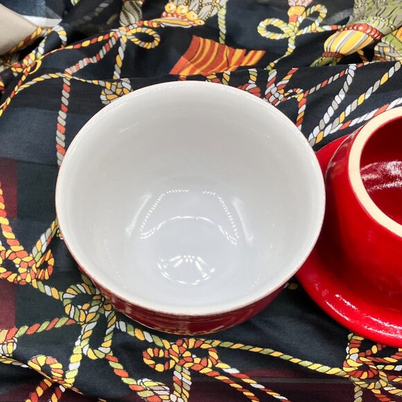 *EMILE HENRY* France Modele Depose 16.10 Red Butter Bell Pot Keeper Crock - Picture 3 of 6